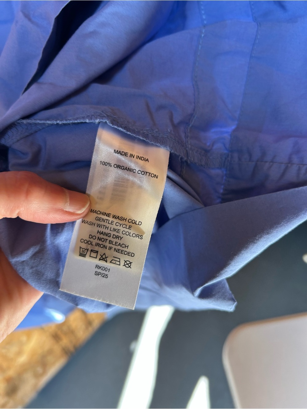 Quince Cornflower Blue V-Neck Tiered Maxi Dress new! Organic cotton!!! - Picture 8 of 15